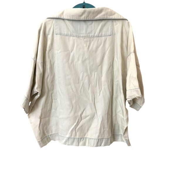 VIVIENNE WESTWOOD ANGLOMANIA Distressed Oversized Denim Top Large - Picture 6 of 7